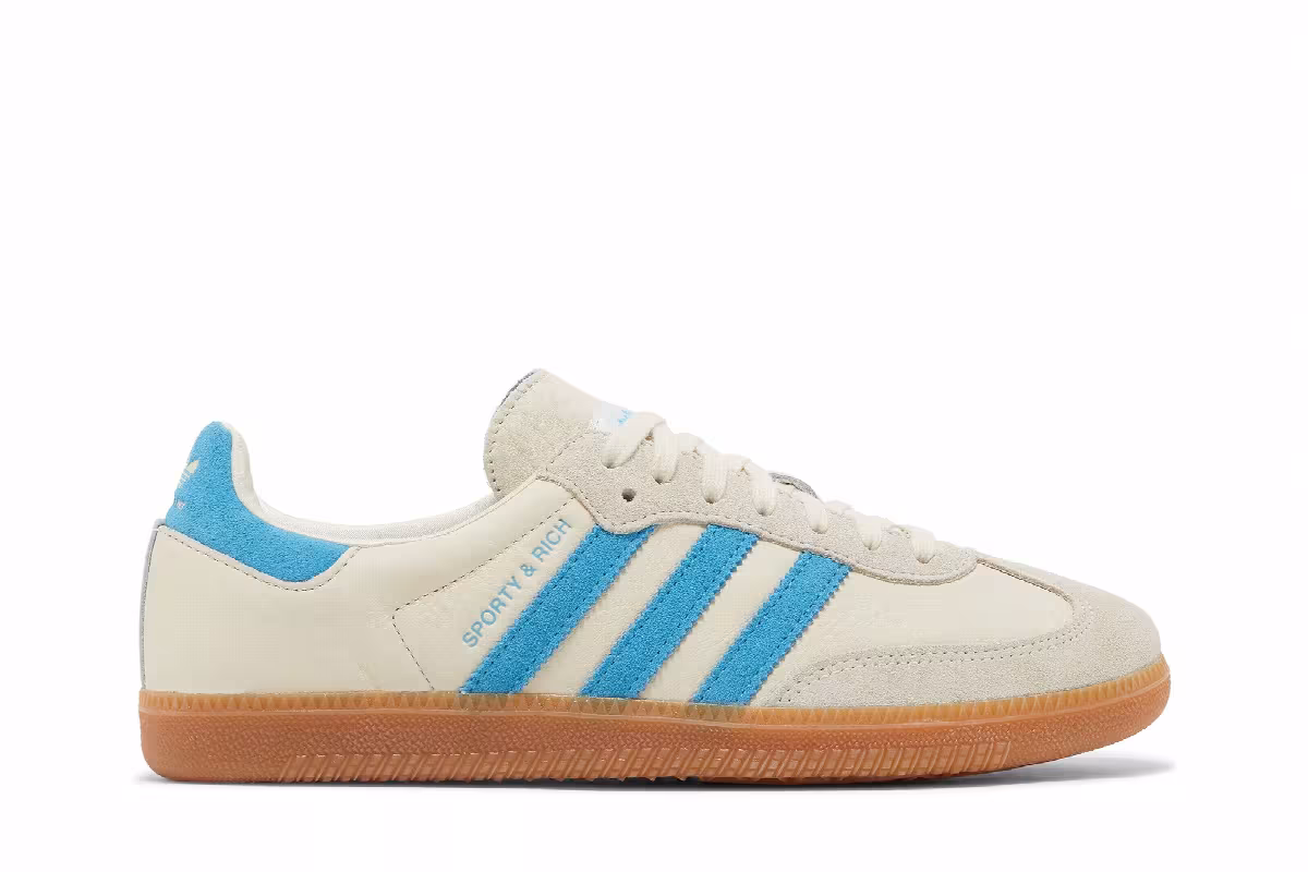 Sporty & Rich x adidas Samba OG Cream Blue, view 2