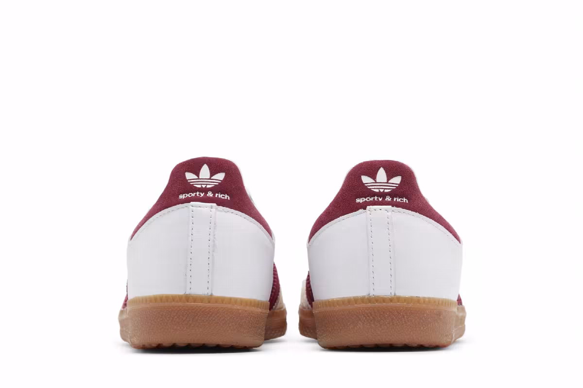 Sporty & Rich x adidas Samba OG White Core Burgundy, view 7