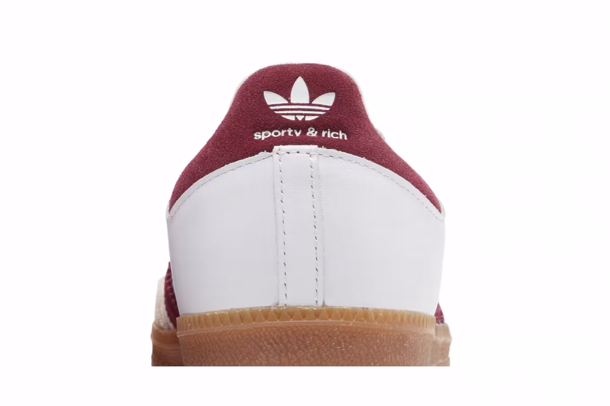 Sporty & Rich x adidas Samba OG White Core Burgundy, view 8