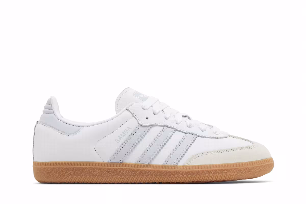 adidas Women's Samba OG White Halo Blue Gum, view 2
