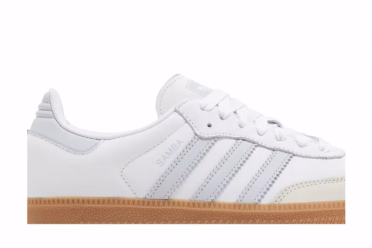 adidas Women's Samba OG White Halo Blue Gum, view 3