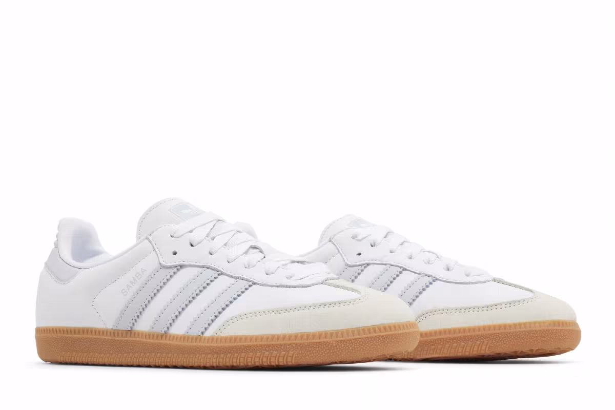 adidas Women's Samba OG White Halo Blue Gum, view 9