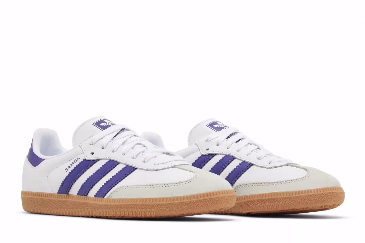 adidas Women's Samba OG White Energy Ink Gum, view 9