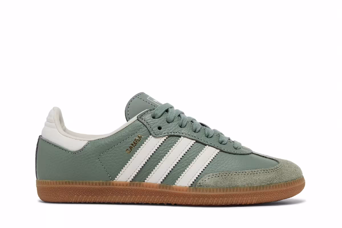 adidas Women's Samba OG Silver Green Gum, view 2