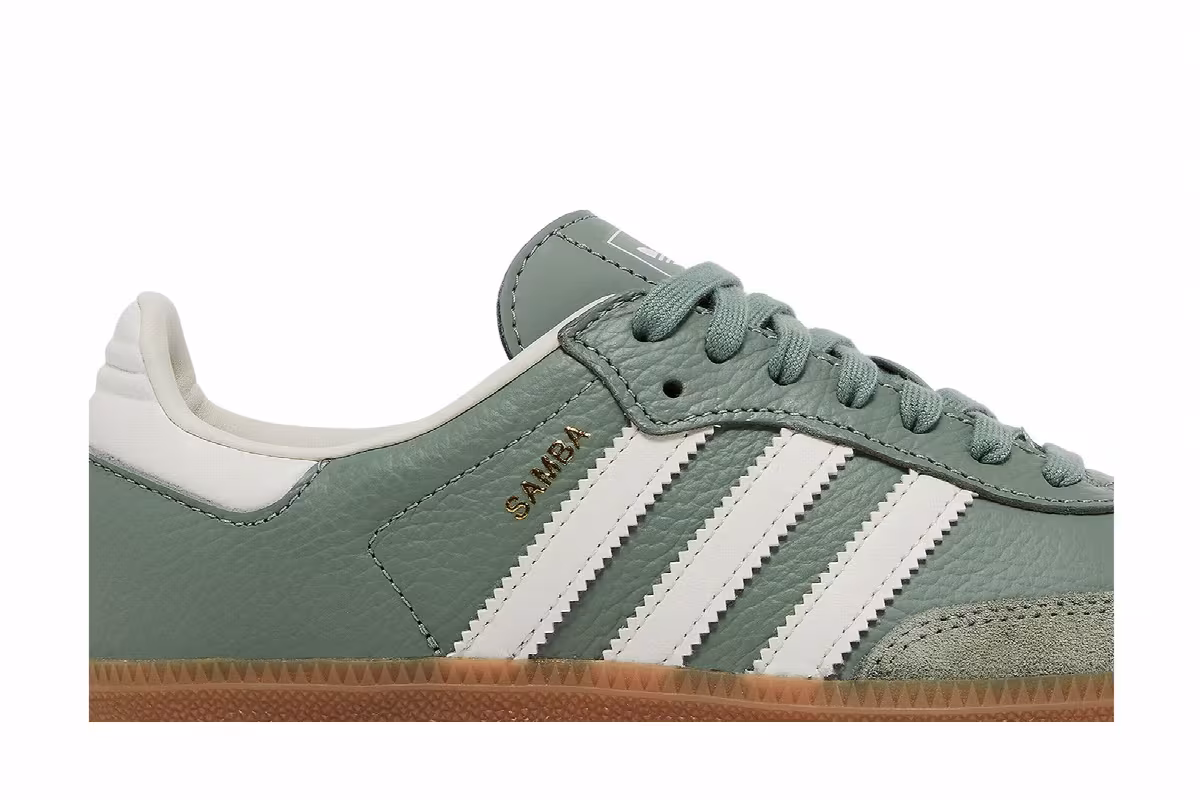adidas Women's Samba OG Silver Green Gum, view 3