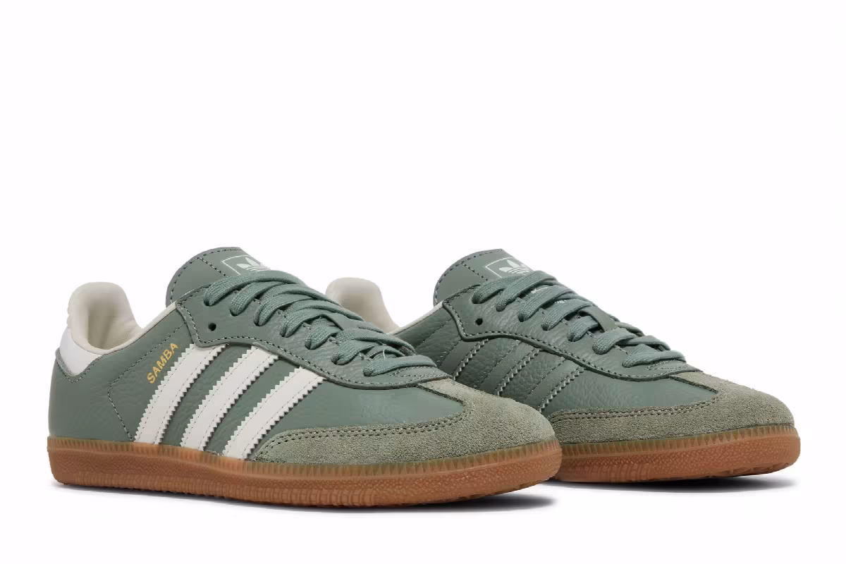 adidas Women's Samba OG Silver Green Gum, view 9