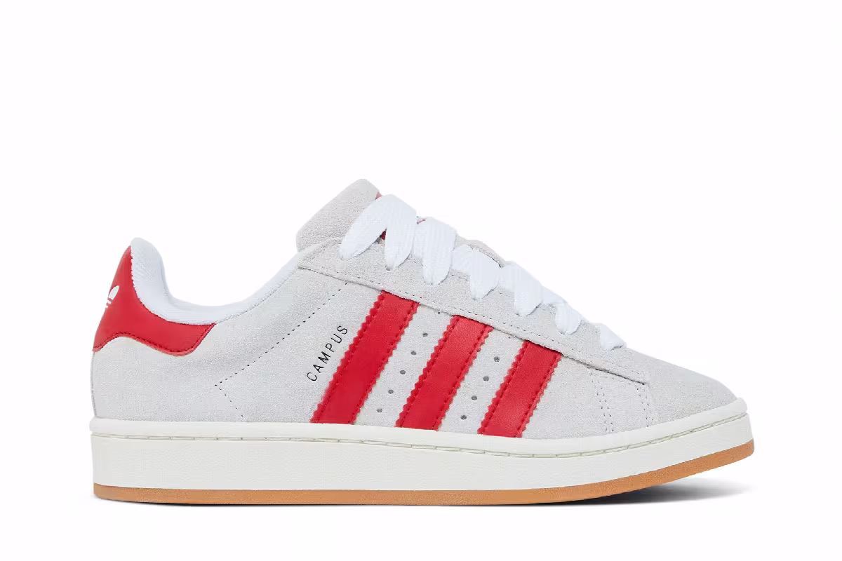 adidas Women's Campus 00s Crystal White Scarlet, view 2
