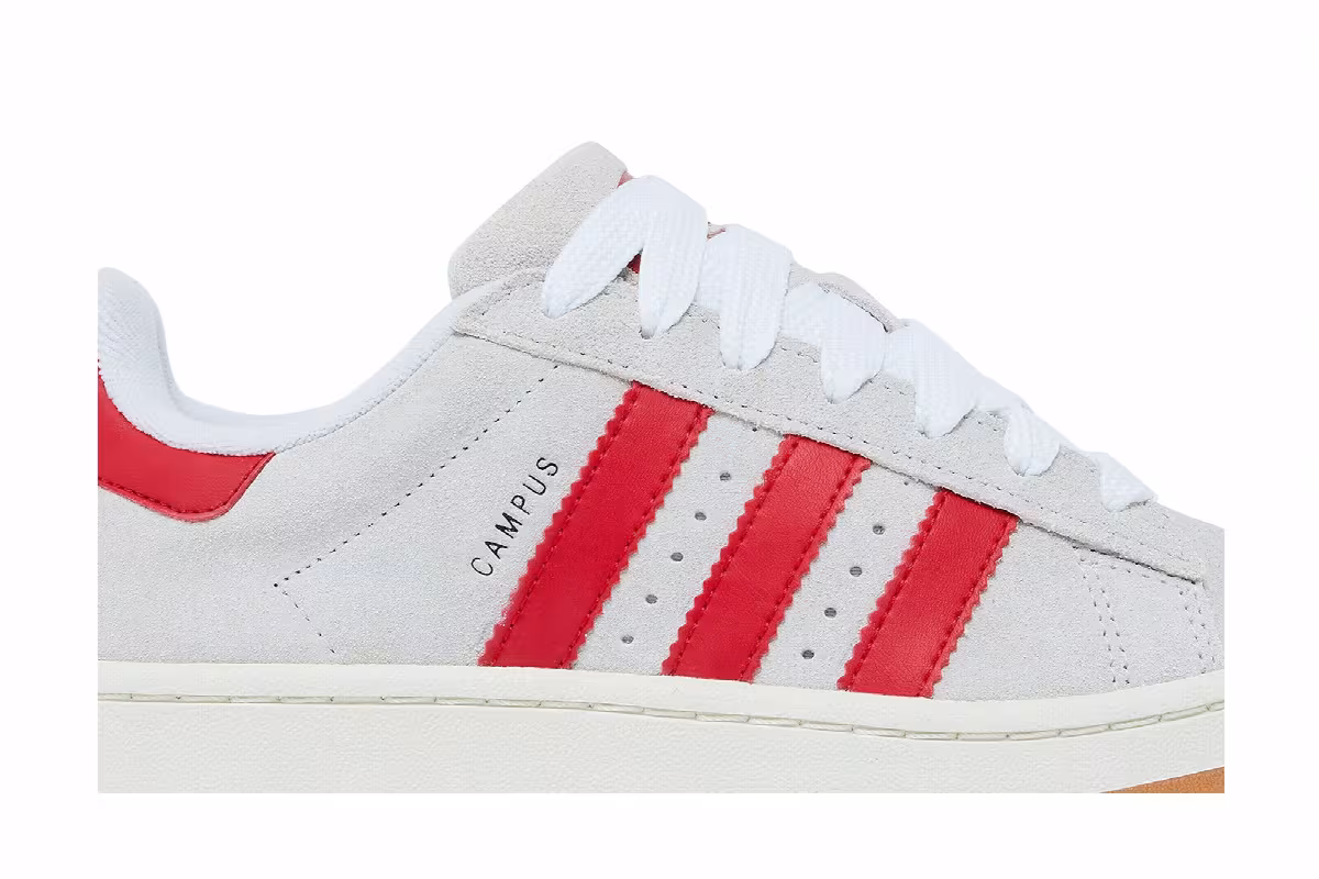 adidas Women's Campus 00s Crystal White Scarlet, view 3