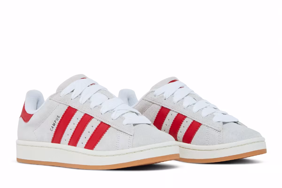 adidas Women's Campus 00s Crystal White Scarlet, view 9