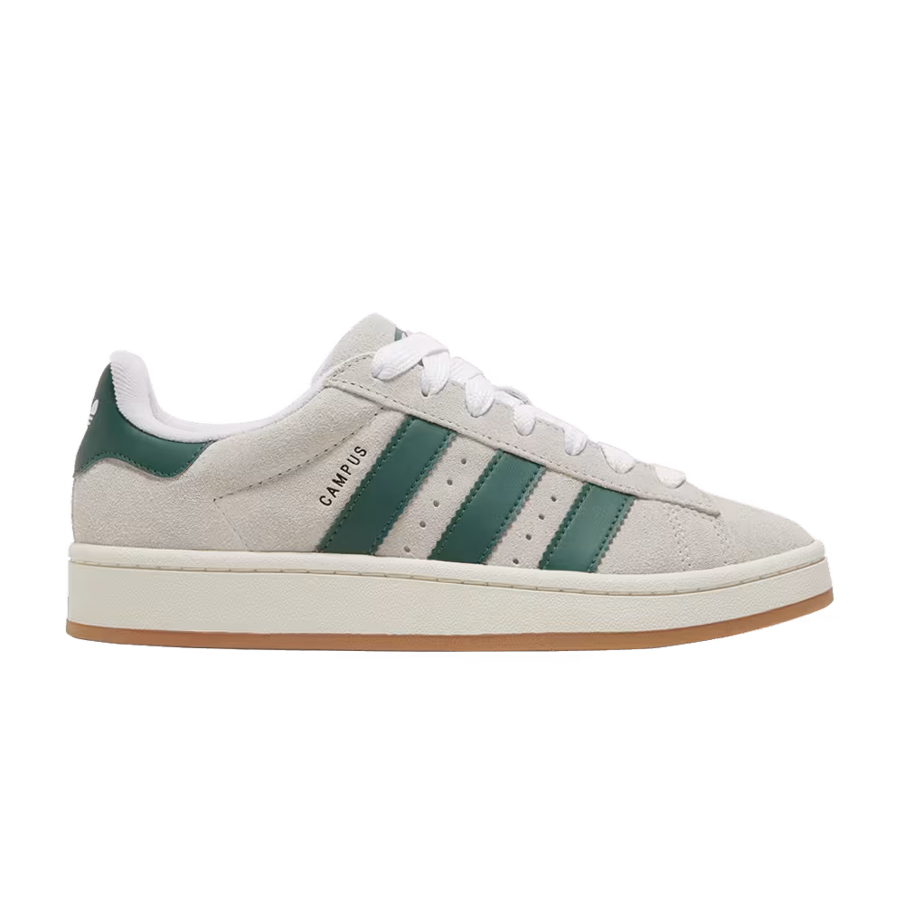 adidas Women's Campus 00s Crystal White Dark Green