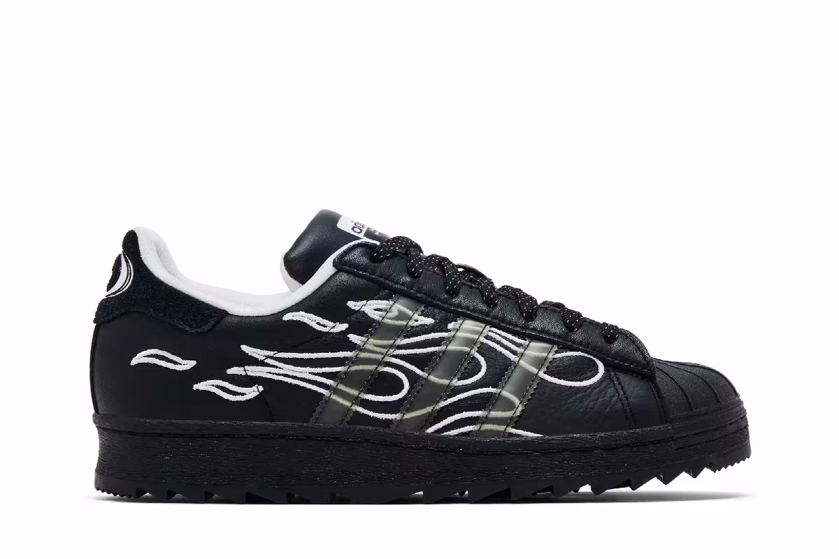 No Sleep Rave Club x adidas Superstar Ripple Core Black, view 2