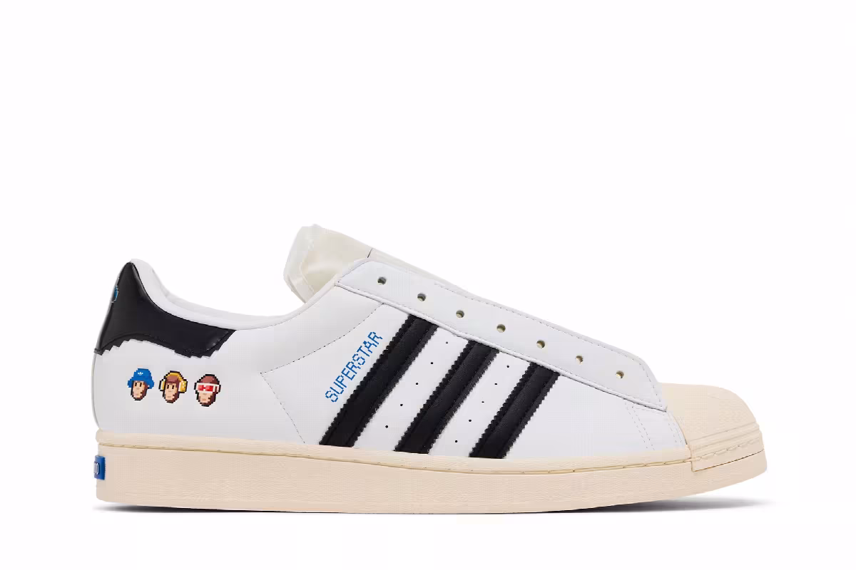 Monkey Kingdom x adidas Superstar White Black, view 2