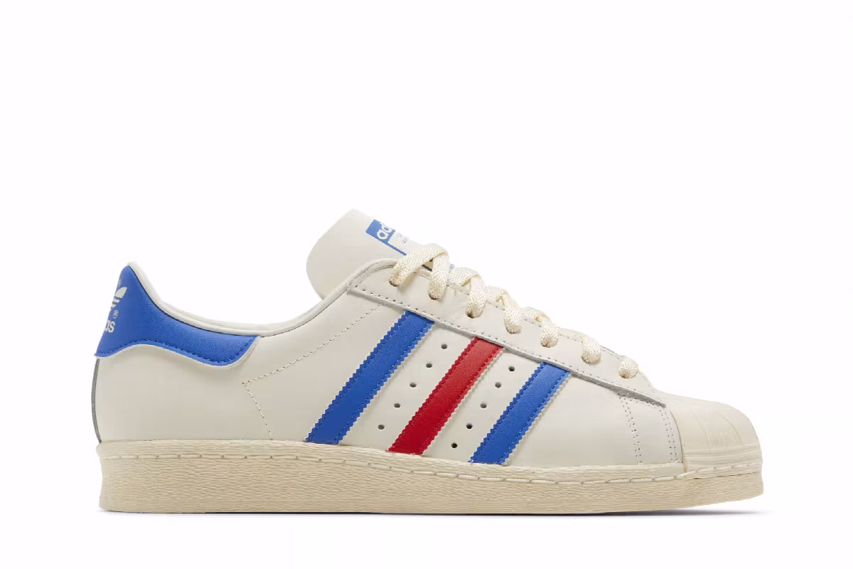 Adidas Superstar 82 White Blue Red, view 2