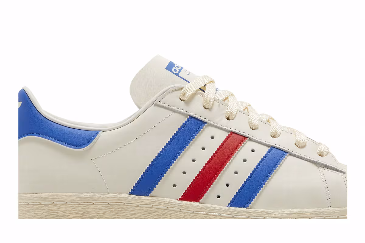 Adidas Superstar 82 White Blue Red, view 3
