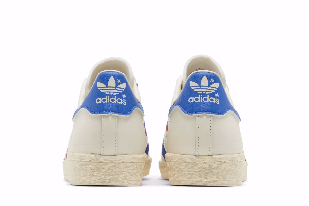 Adidas Superstar 82 White Blue Red, view 7