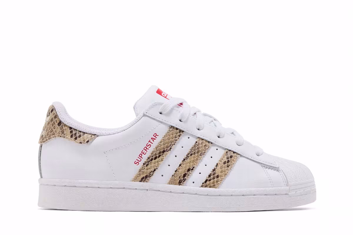 adidas Women's Superstar White Snakeskin, view 2
