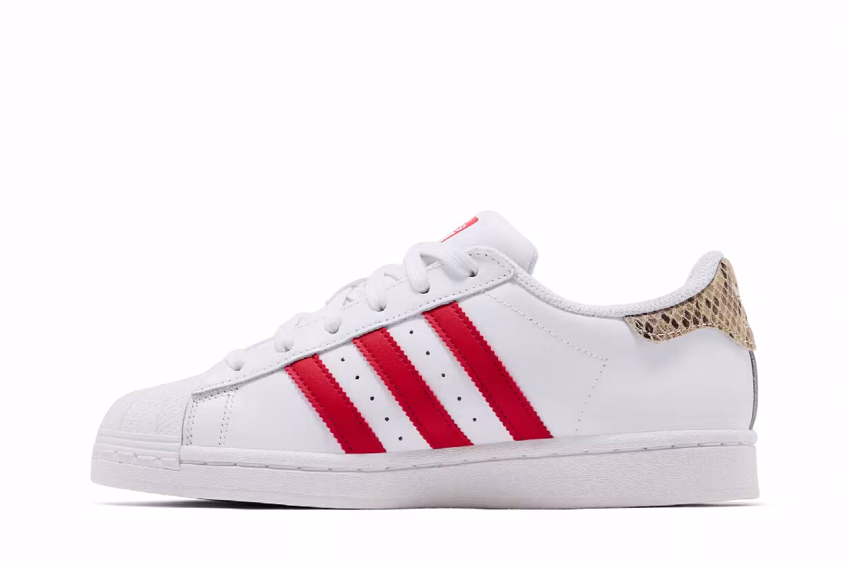 adidas Women's Superstar White Snakeskin, view 4