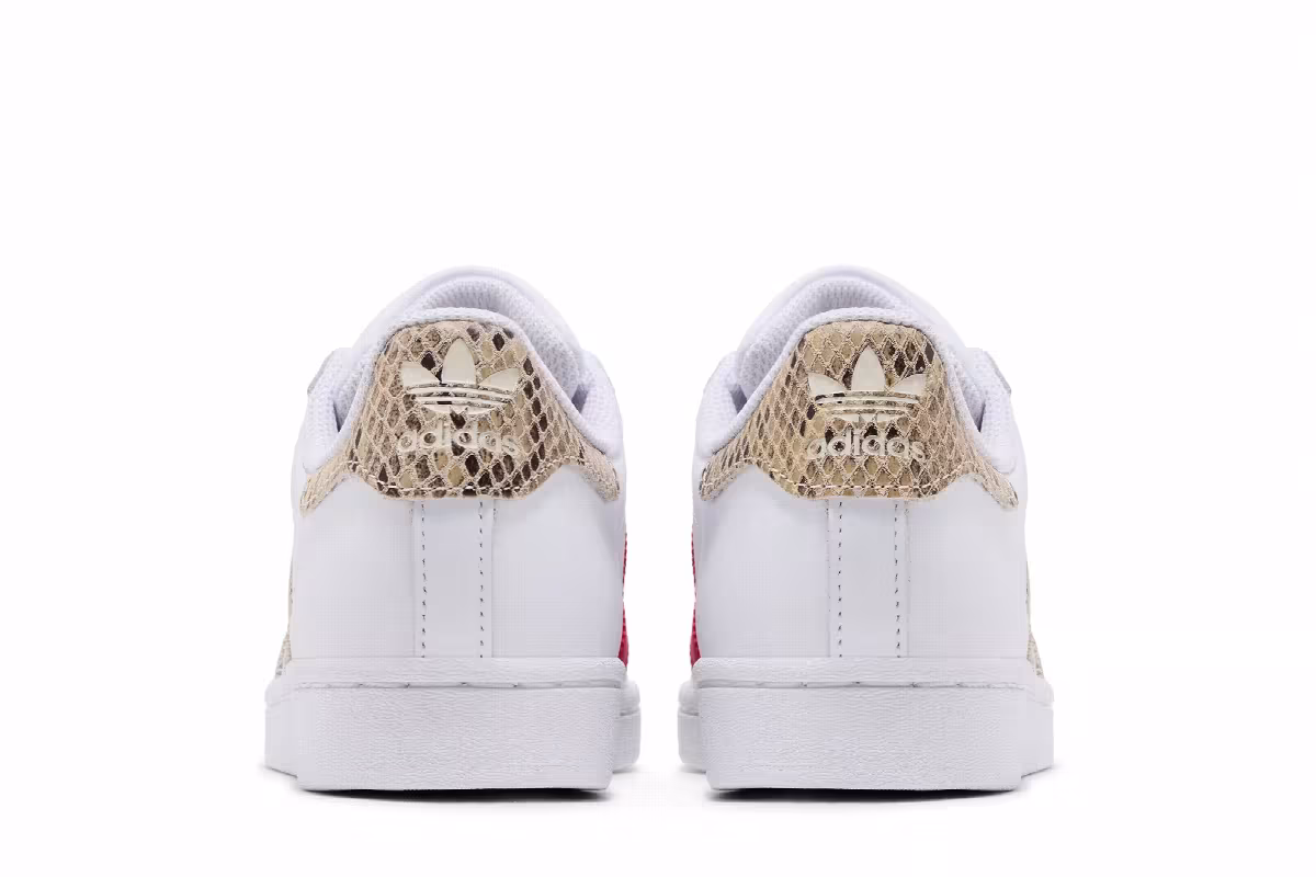 adidas Women's Superstar White Snakeskin, view 7