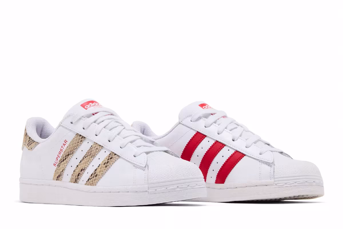 adidas Women's Superstar White Snakeskin, view 9