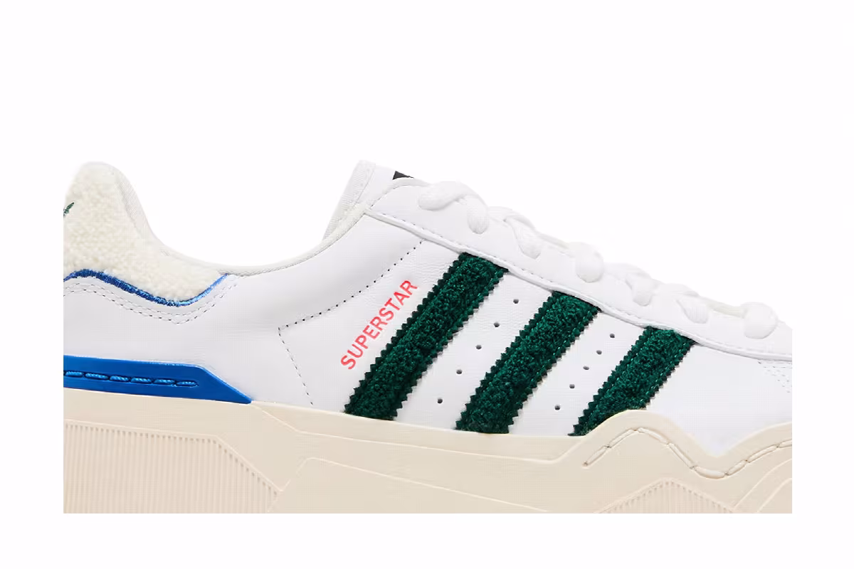 adidas Women's Superstar Bonega 2B White Green Royal, view 3