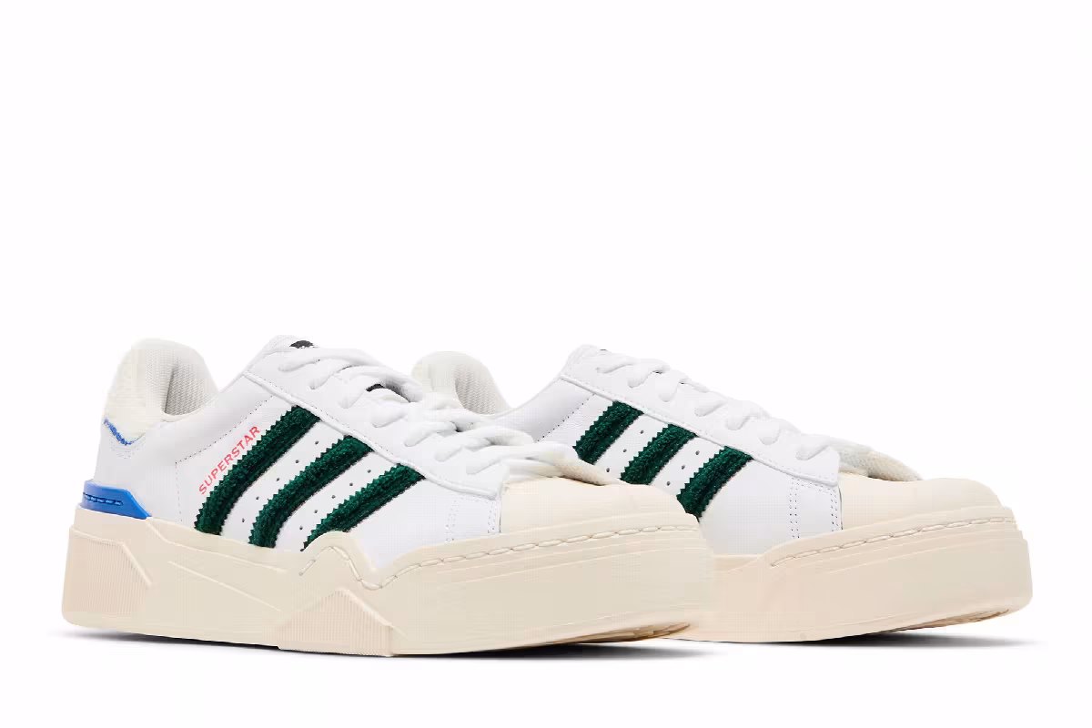 adidas Women's Superstar Bonega 2B White Green Royal, view 9