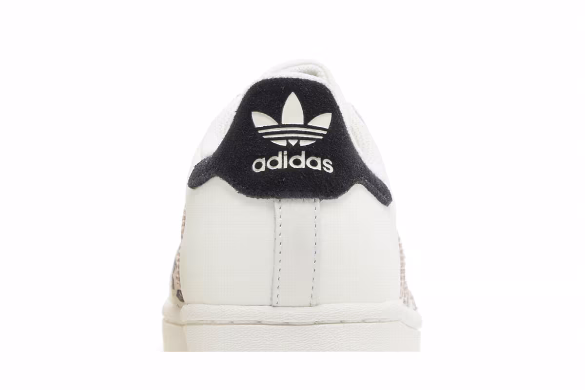 adidas Women's Superstar Off White Black Leopard, view 8