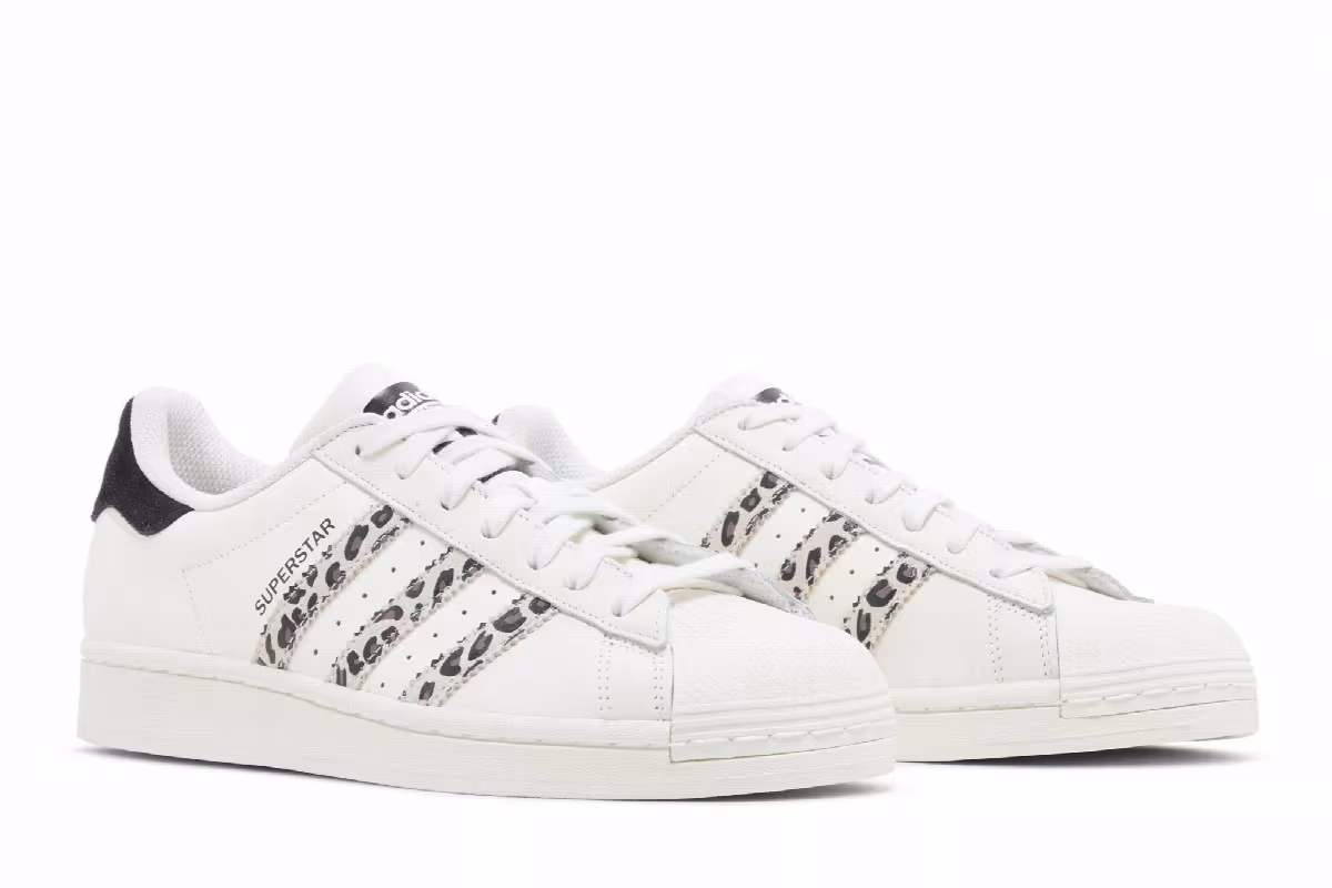 adidas Women's Superstar Off White Black Leopard, view 9