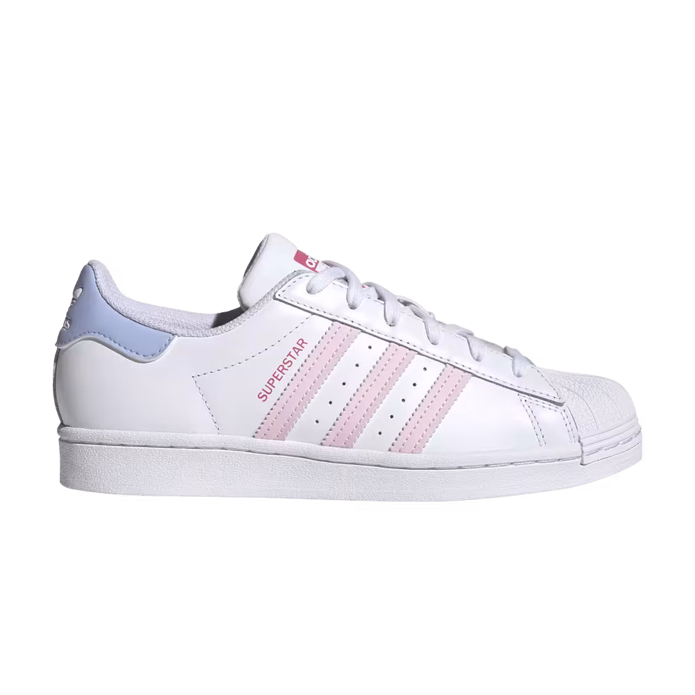 Adidas Women's Superstar White Pink Blue
