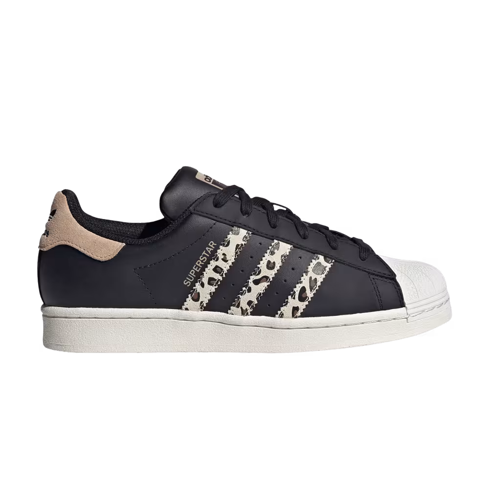 Adidas Women's Superstar Black Beige Leopard