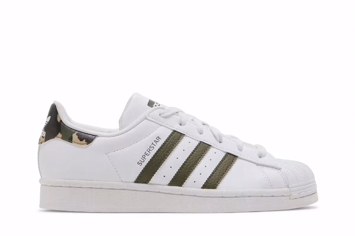 adidas Superstar Big Kid White Camo, view 2