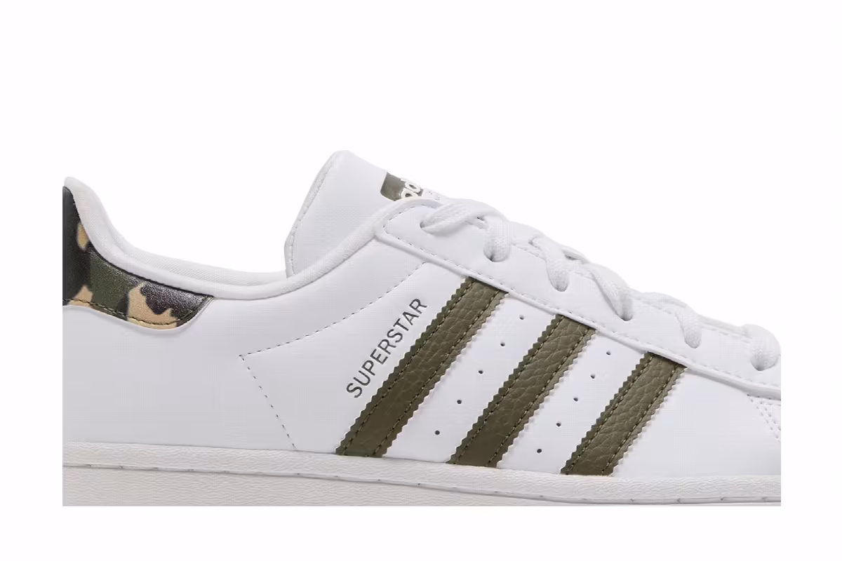 adidas Superstar Big Kid White Camo, view 3