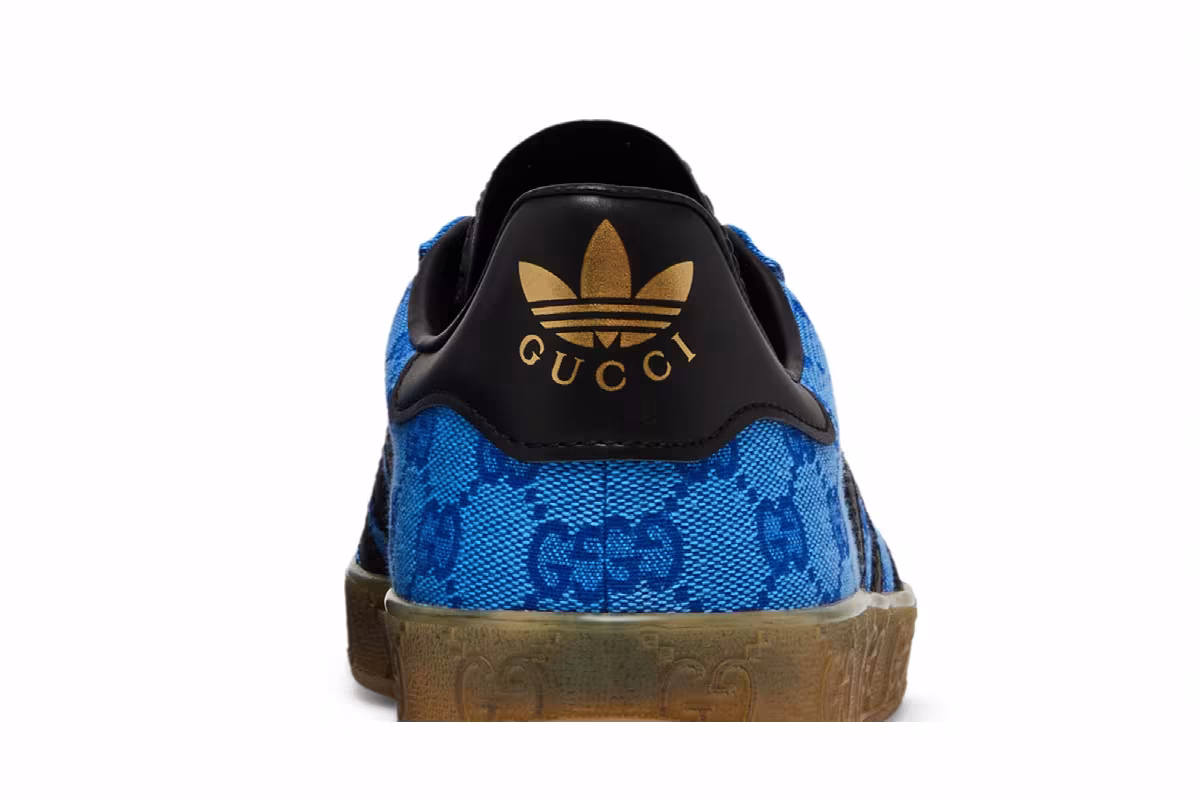 Gucci x adidas Gazelle Blue GG Monogram, view 8