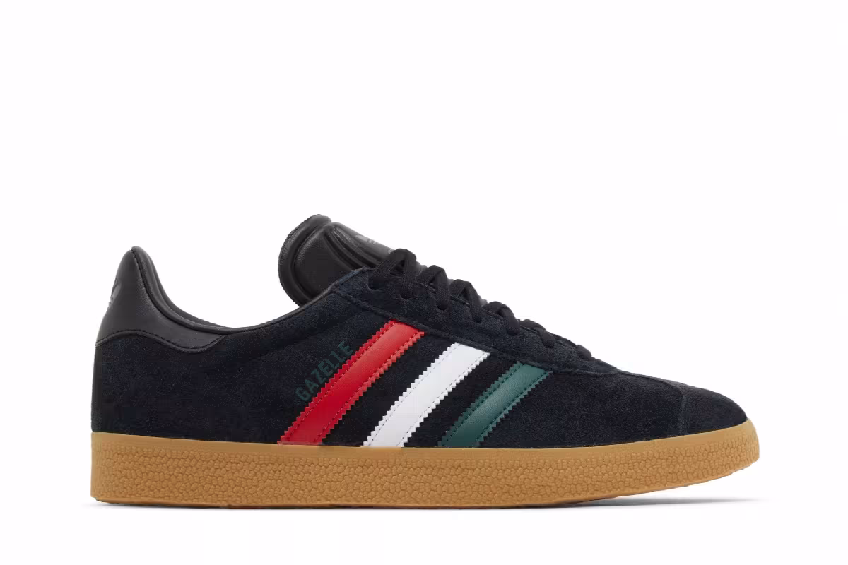 adidas Gazelle Black Scarlet Green, view 2