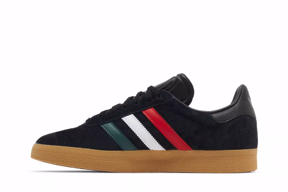 adidas Gazelle Black Scarlet Green, view 4