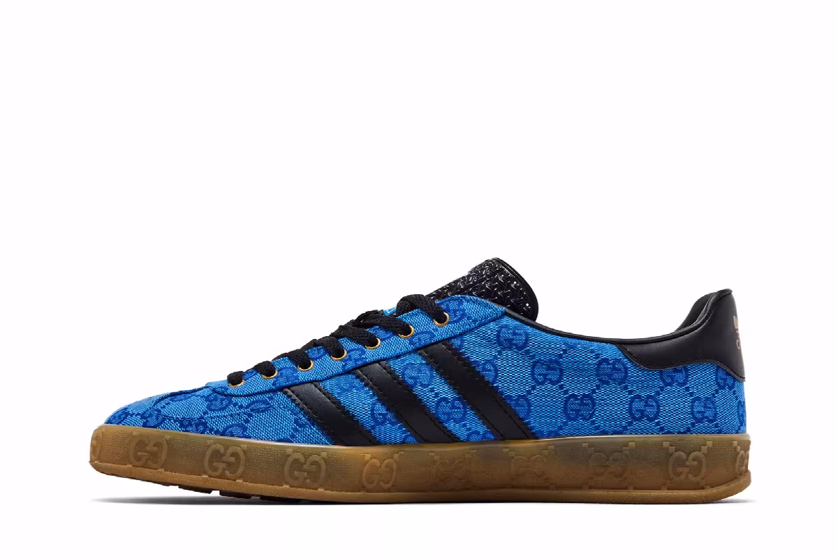 adidas x Gucci Gazelle Blue GG Monogram, view 4