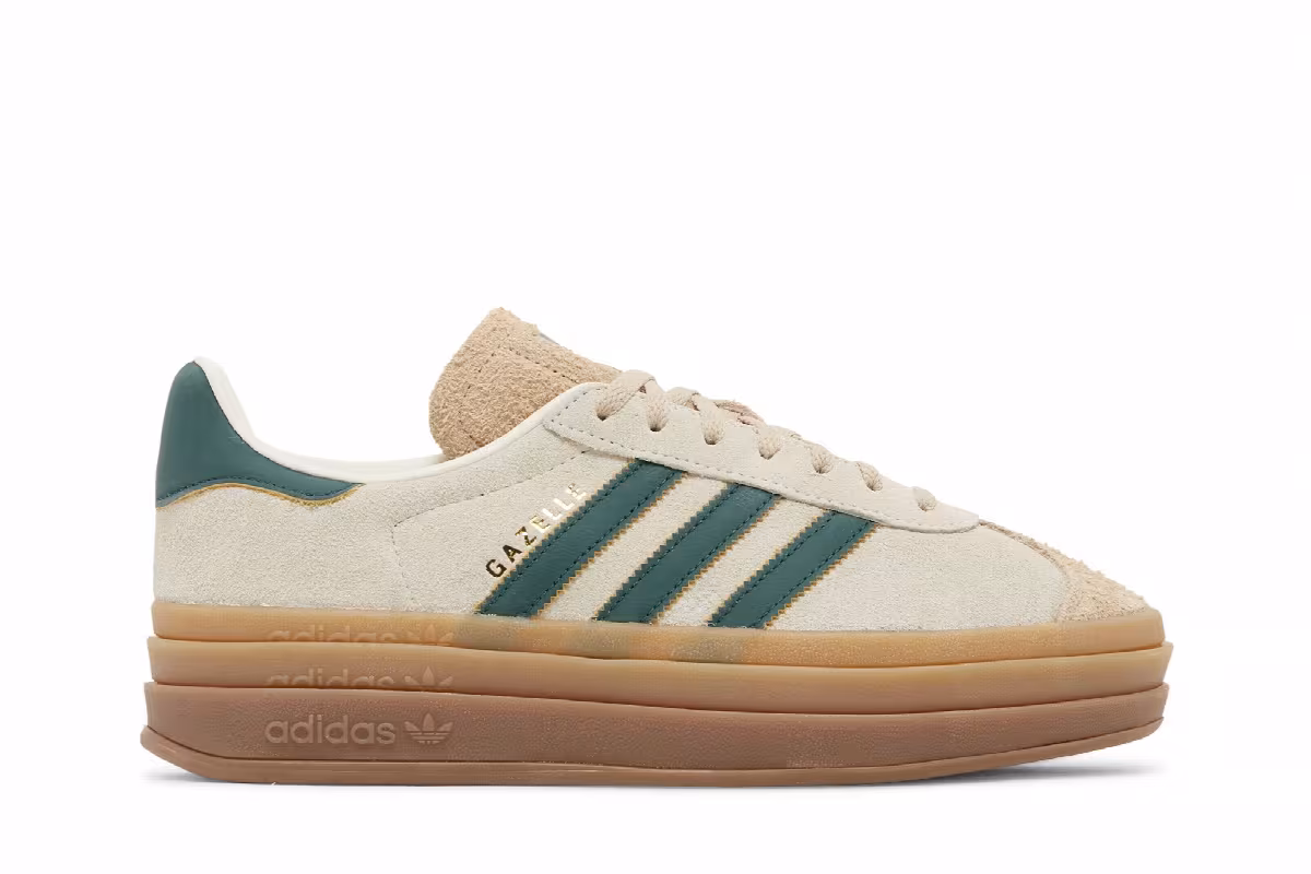 adidas Women's Gazelle Bold Cream Collegiate Green, view 2