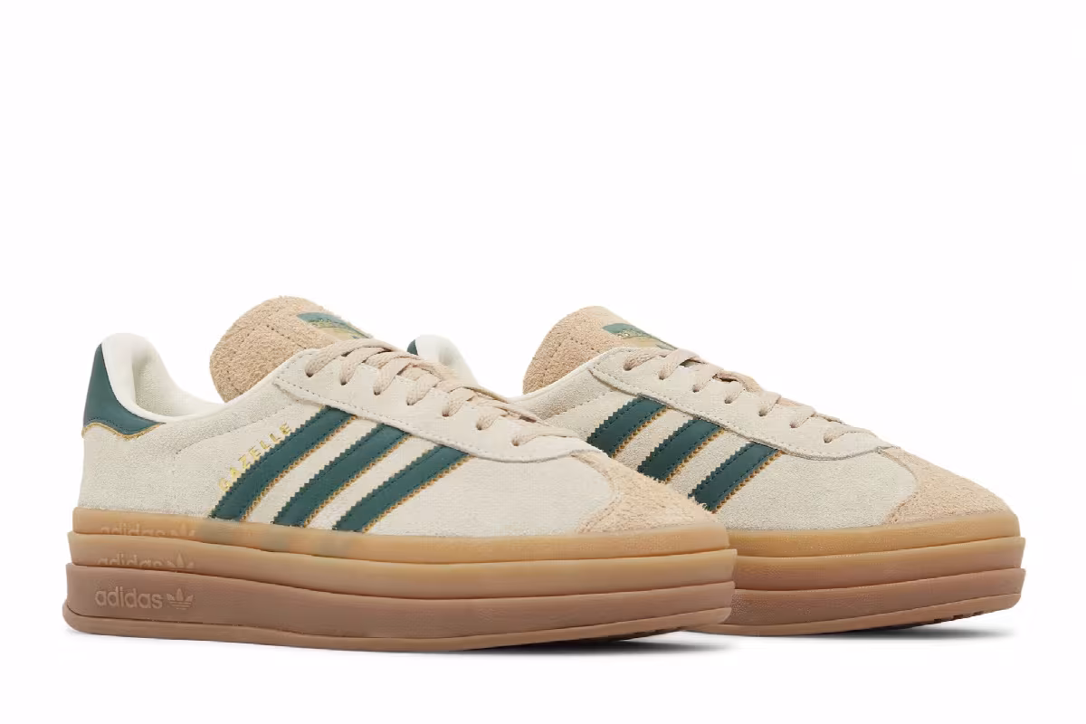 adidas Women's Gazelle Bold Cream Collegiate Green, view 9