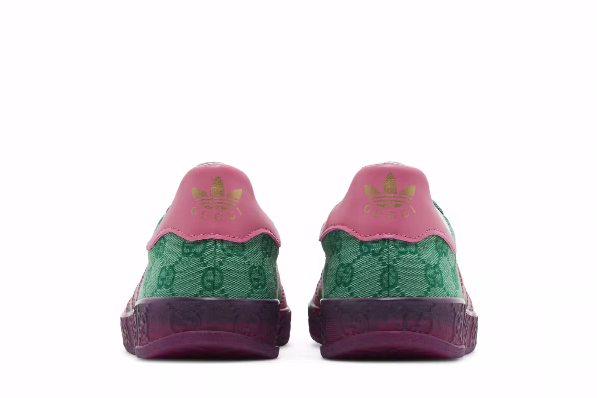 Gucci x adidas Women's Gazelle Green GG Monogram, view 7