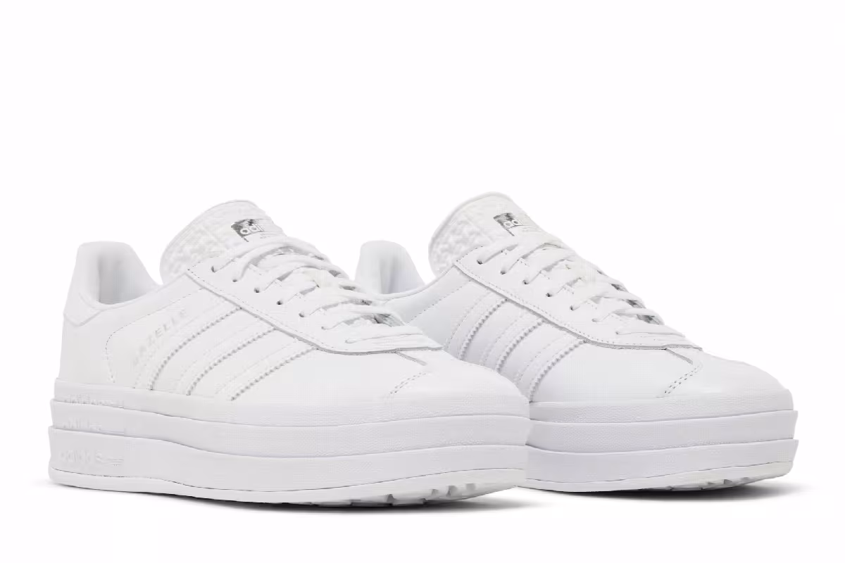 adidas Women's Gazelle Bold Triple White, view 9
