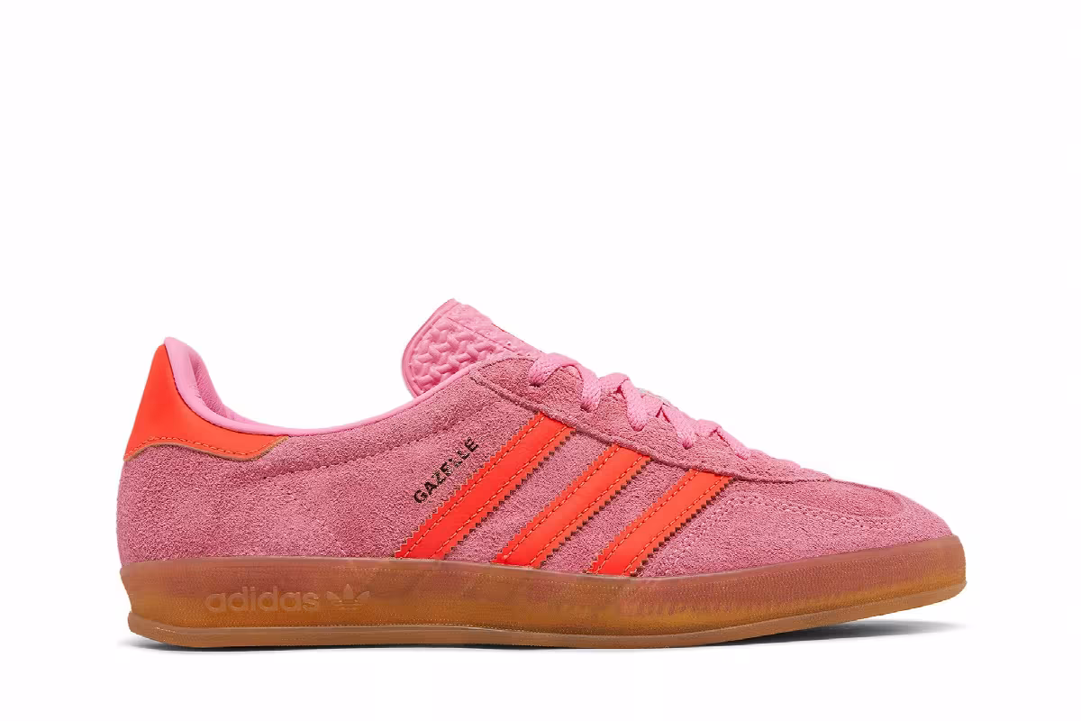 adidas Women's Gazelle Indoor Beam Pink Solar Red, view 2