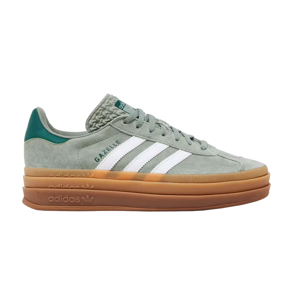 adidas Women's Gazelle Bold Silver Green Gum