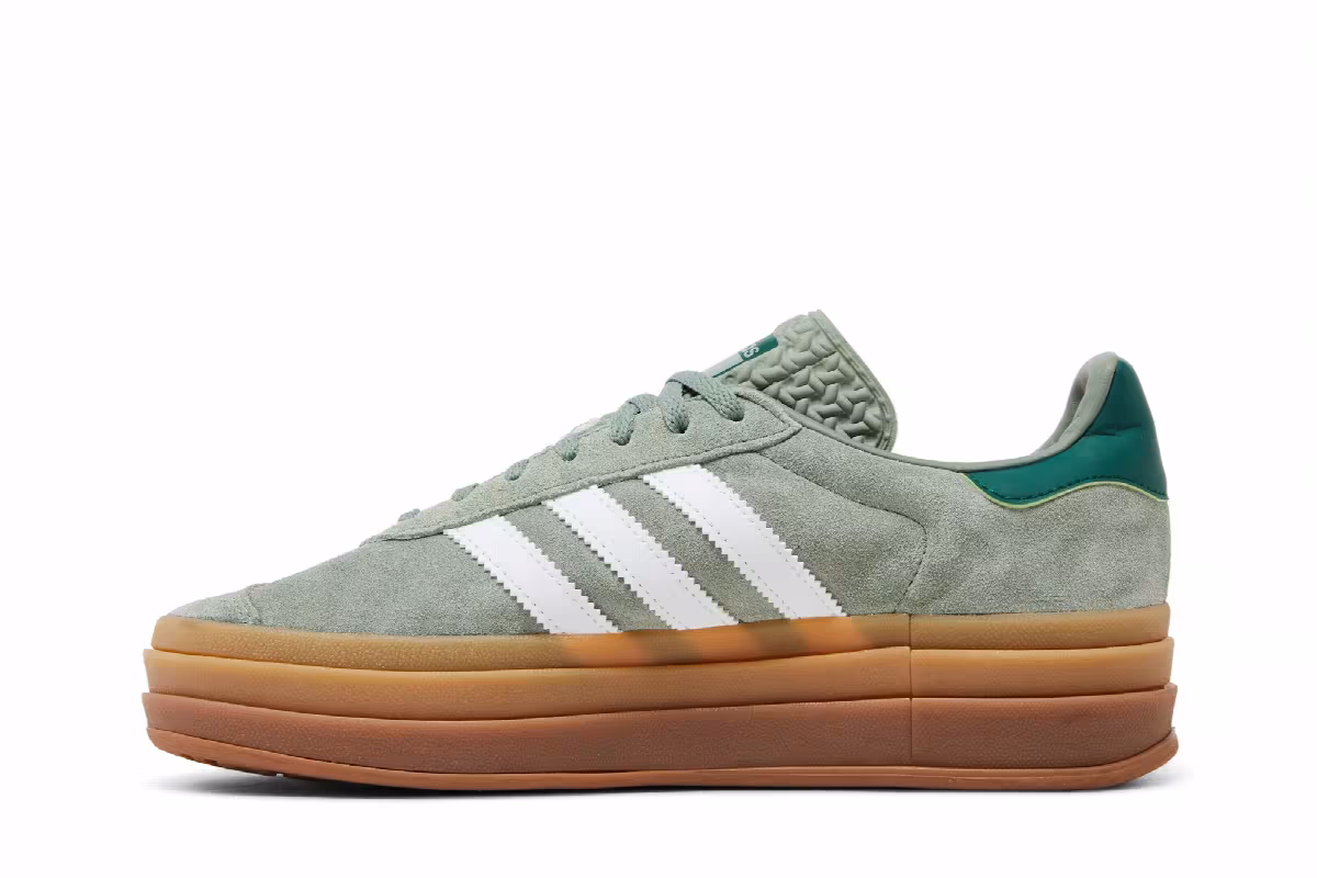 adidas Women's Gazelle Bold Silver Green Gum, view 4