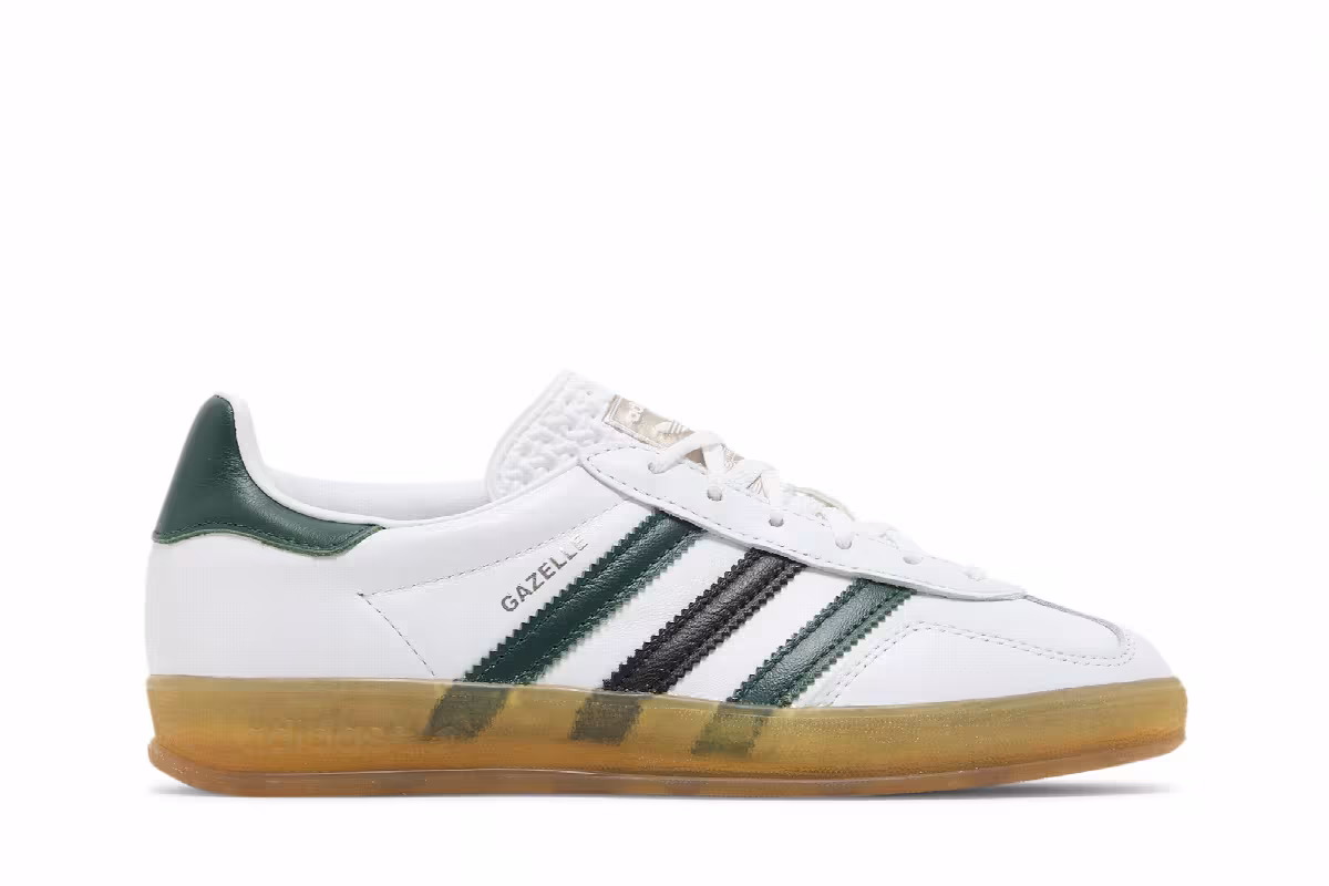 adidas Women's Gazelle Indoor White Collegiate Green, view 2