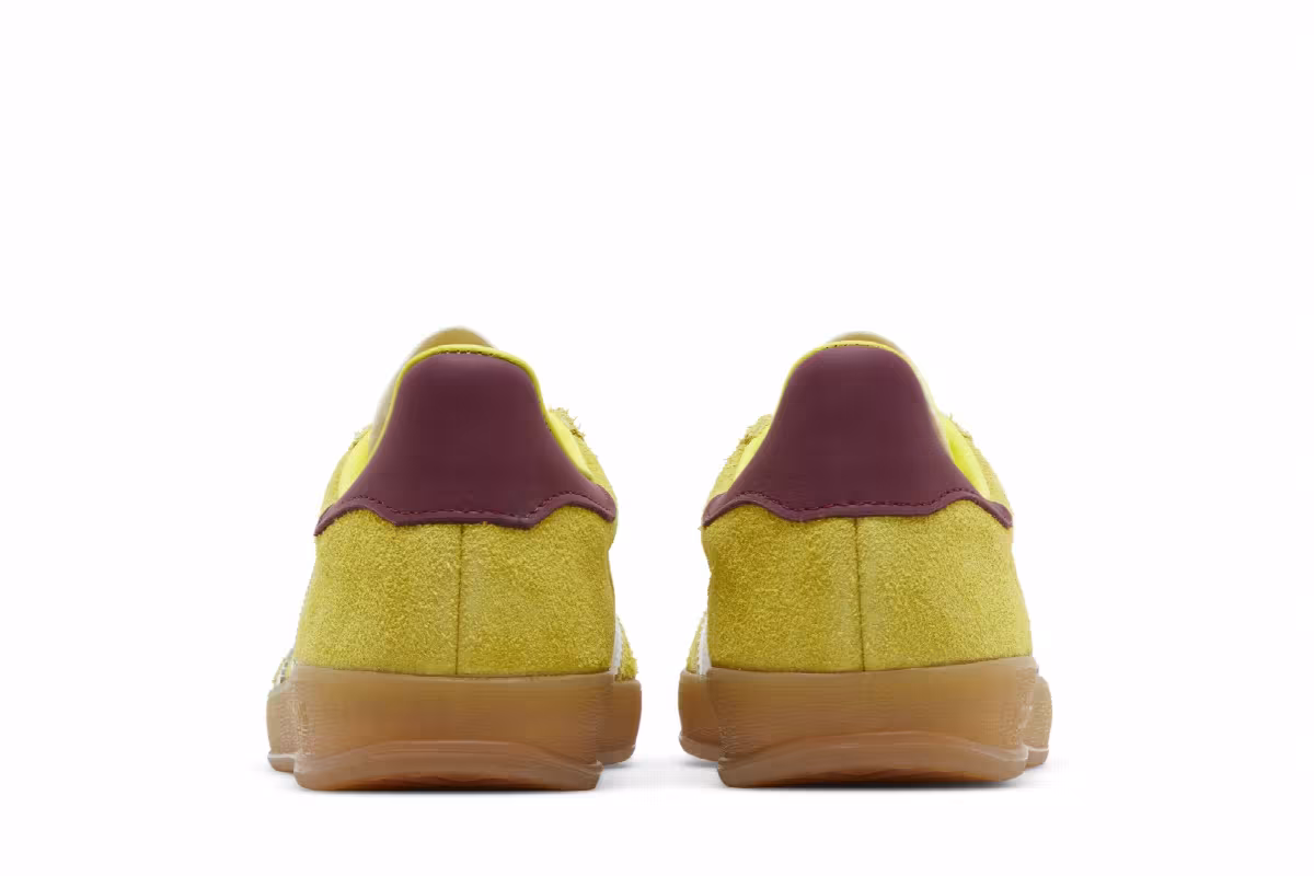 adidas Women's Gazelle Indoor Bright Yellow Burgundy, view 7