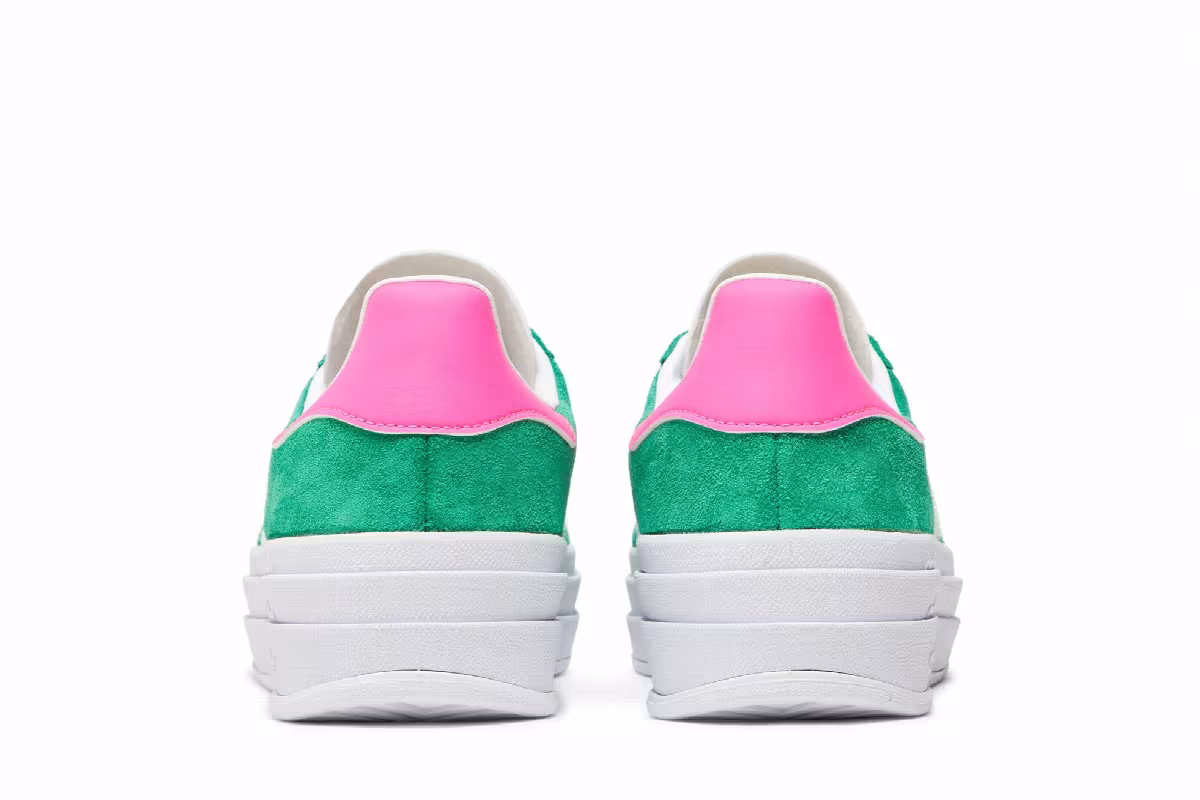 adidas Women's Gazelle Bold Green Lucid Pink, view 7