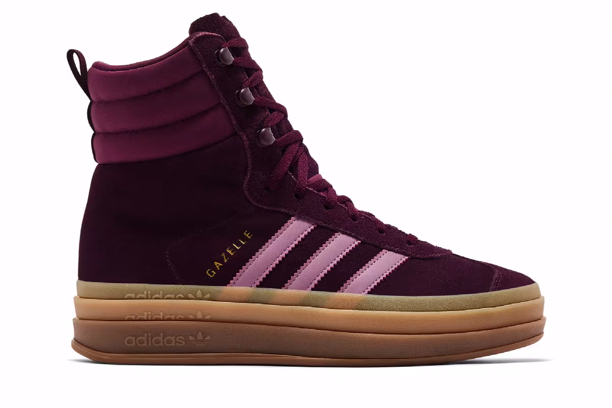 adidas Women's Gazelle Boot Maroon Gum, view 2