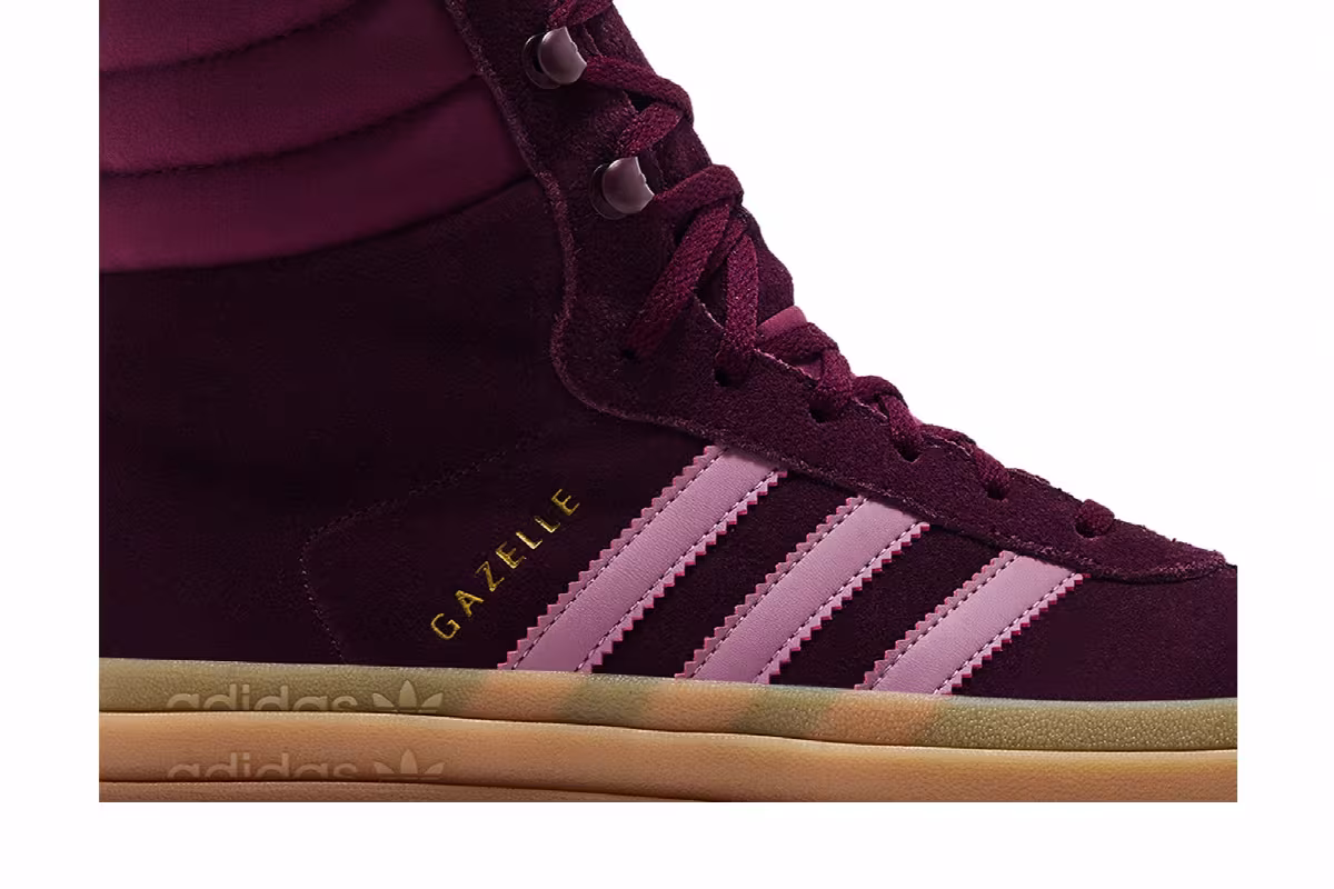 adidas Women's Gazelle Boot Maroon Gum, view 3