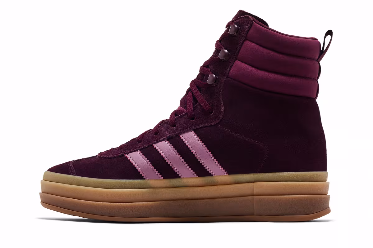 adidas Women's Gazelle Boot Maroon Gum, view 4