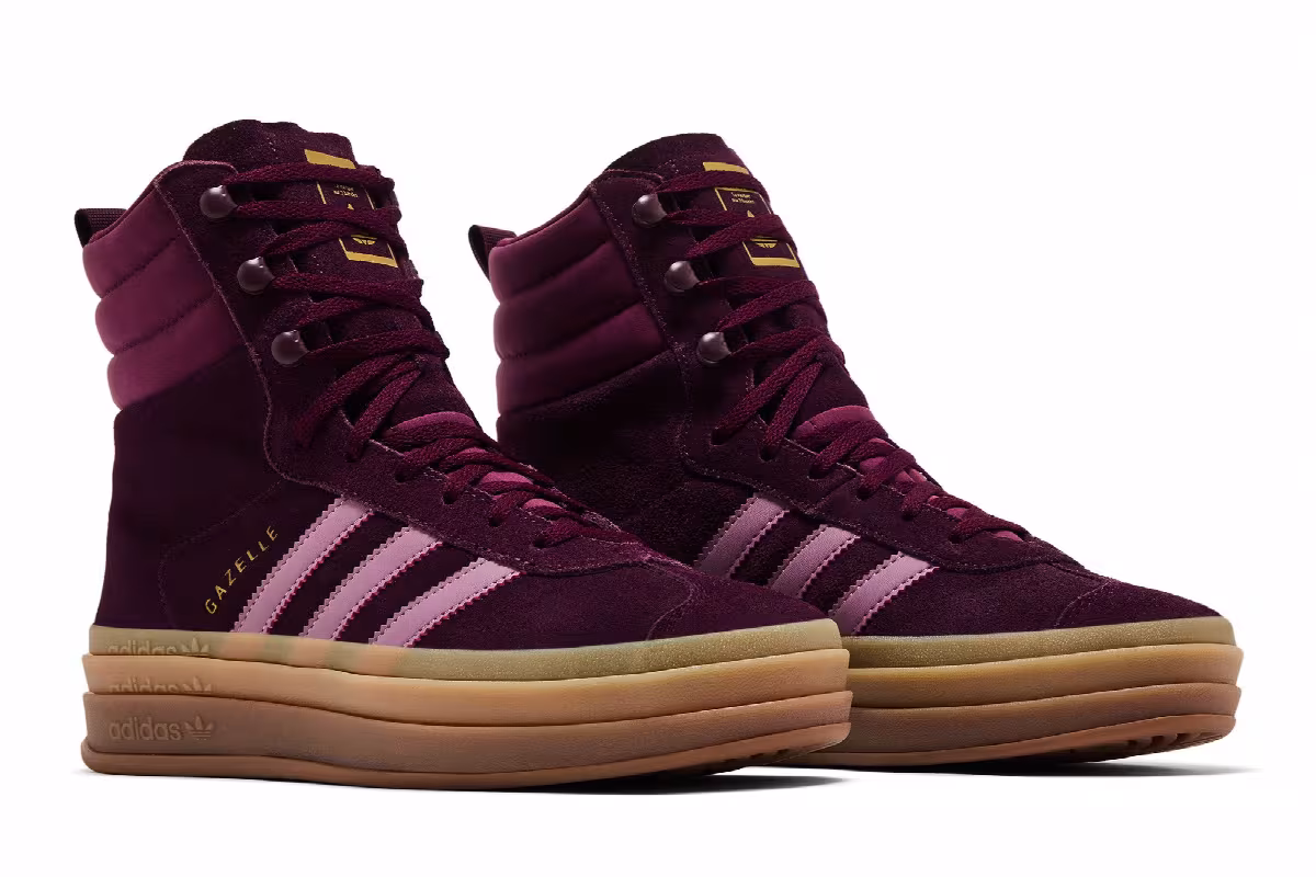 adidas Women's Gazelle Boot Maroon Gum, view 9