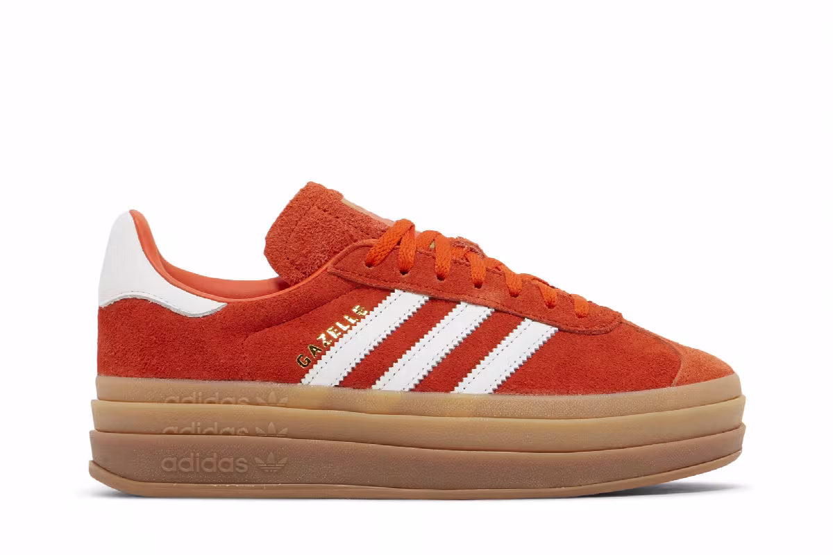 adidas Women's Gazelle Bold Collegiate Orange Gum, view 2